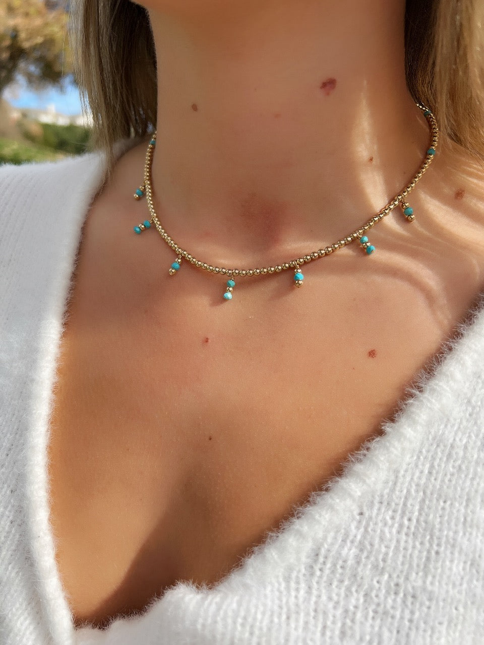 Beaded Dangles Choker Necklace + More Colors