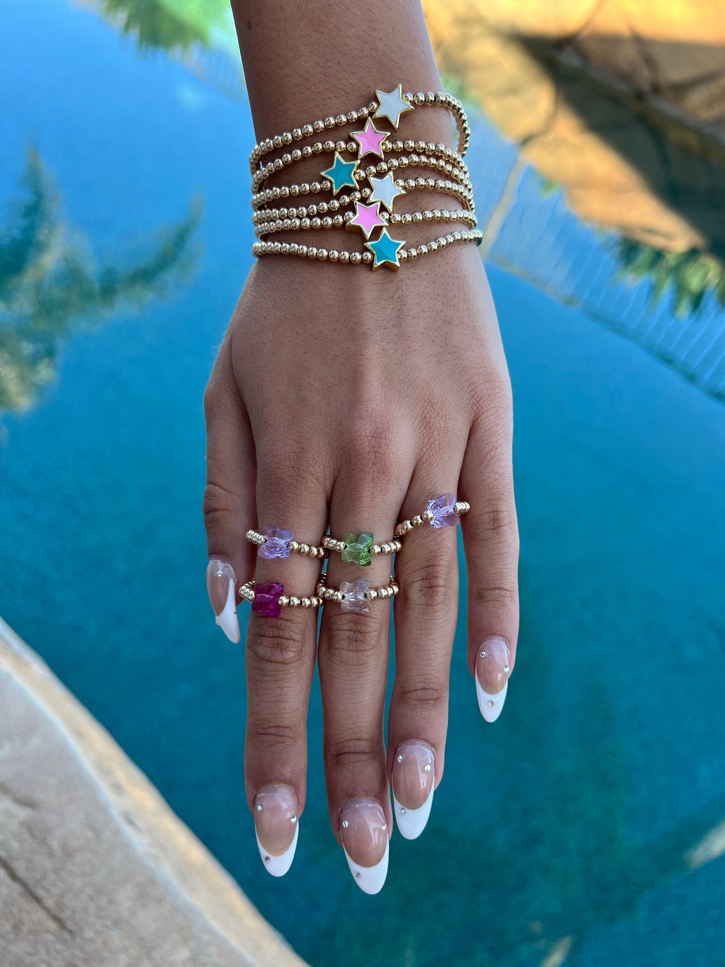 Crystal Butterfly Beaded Ring