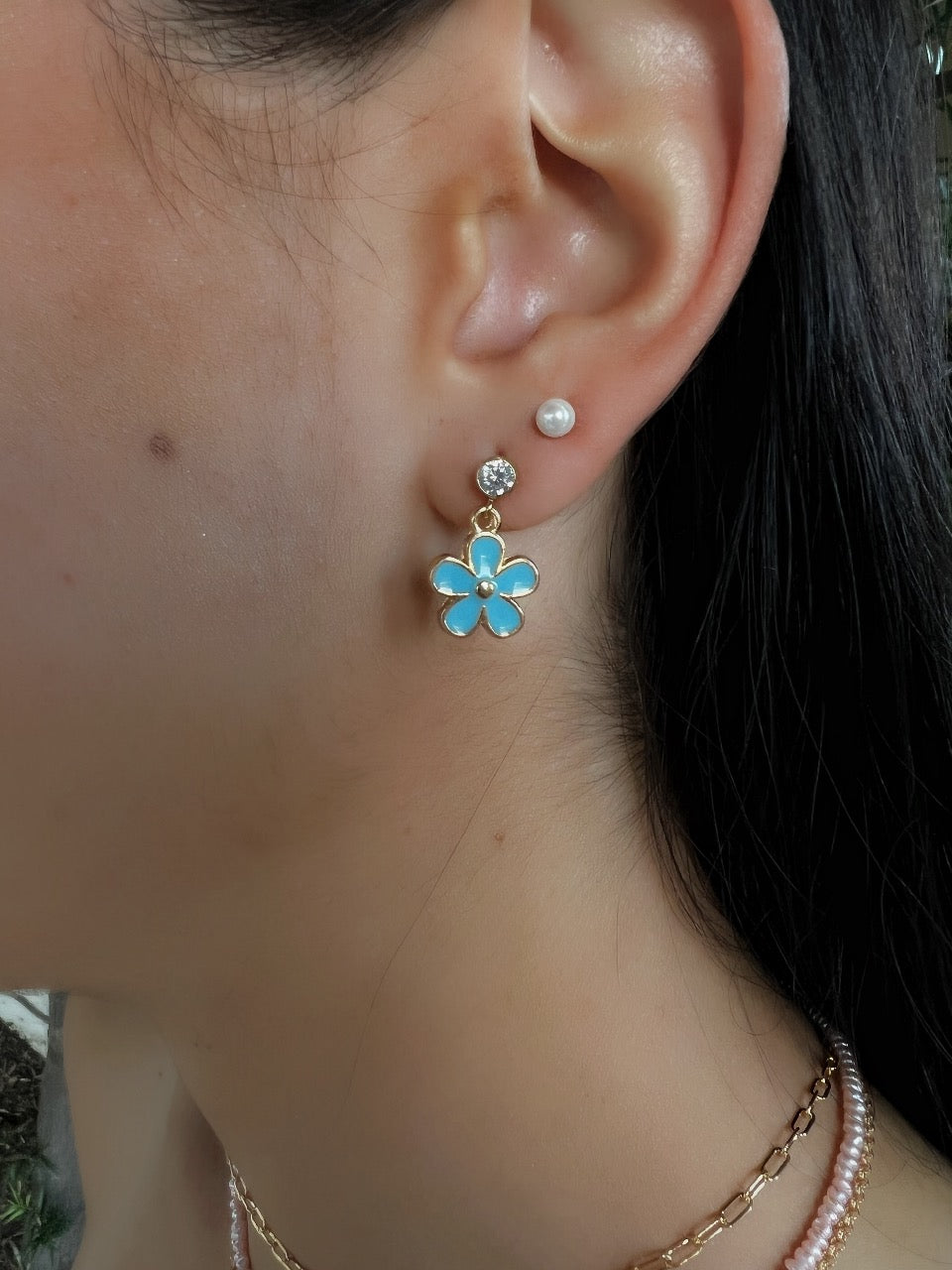 Enamel Daisy & CZ Earrings + More Colors