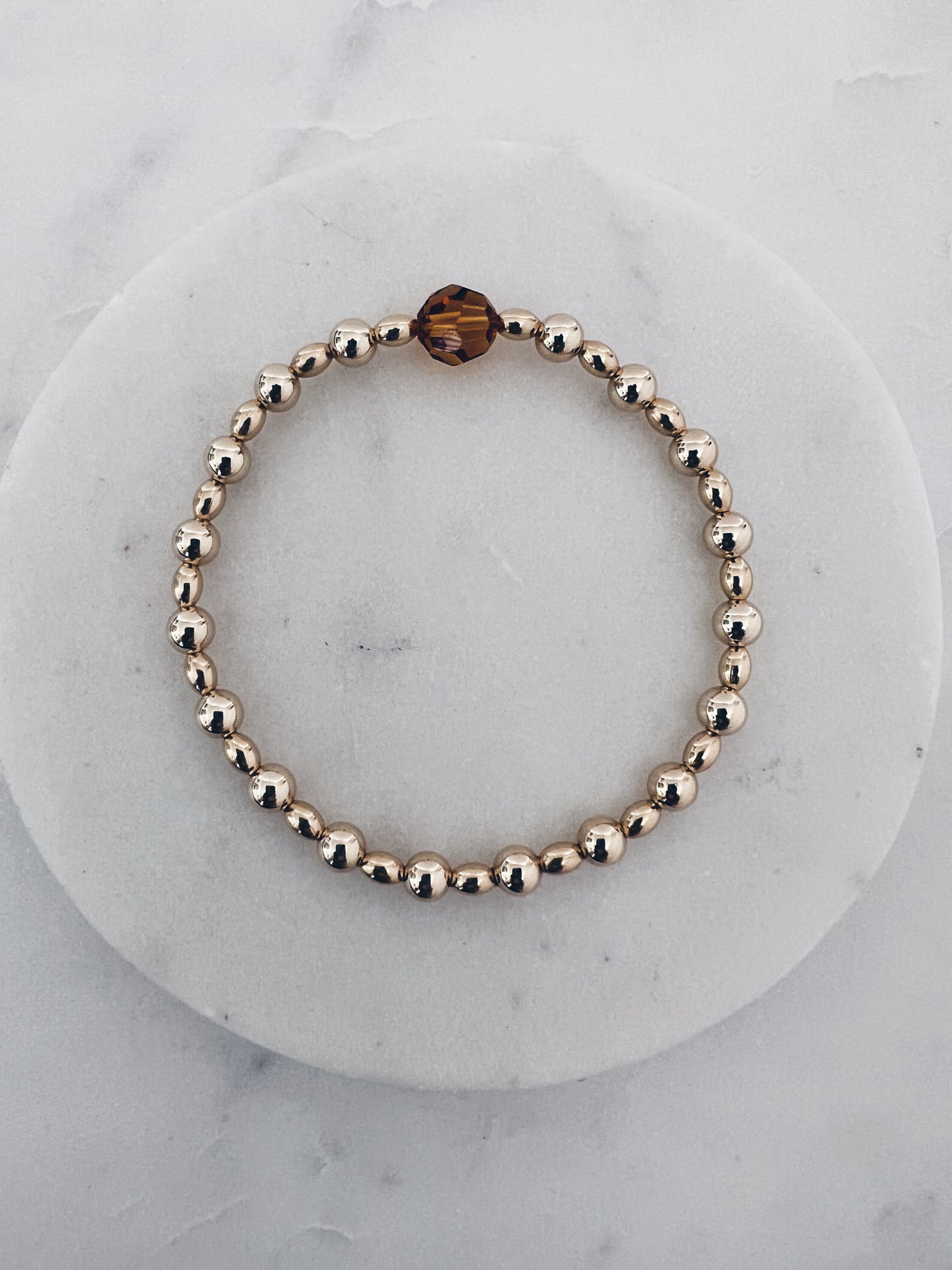 14k Gold Filled Crystal Birthstone Bracelet