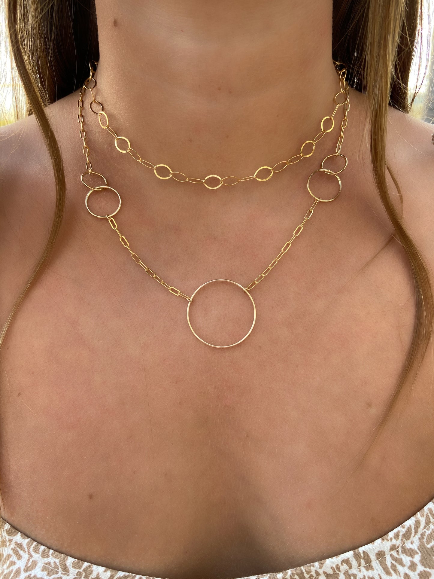 14k Gold Filled Flat Oval Link Chain Necklace