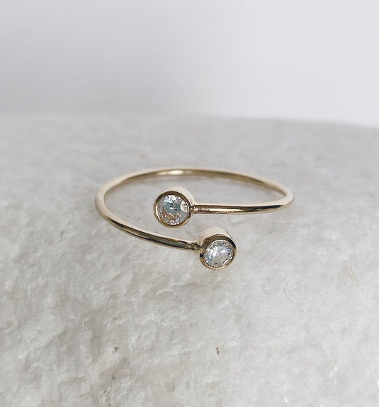 14k Gold Filled Double CZ Ring