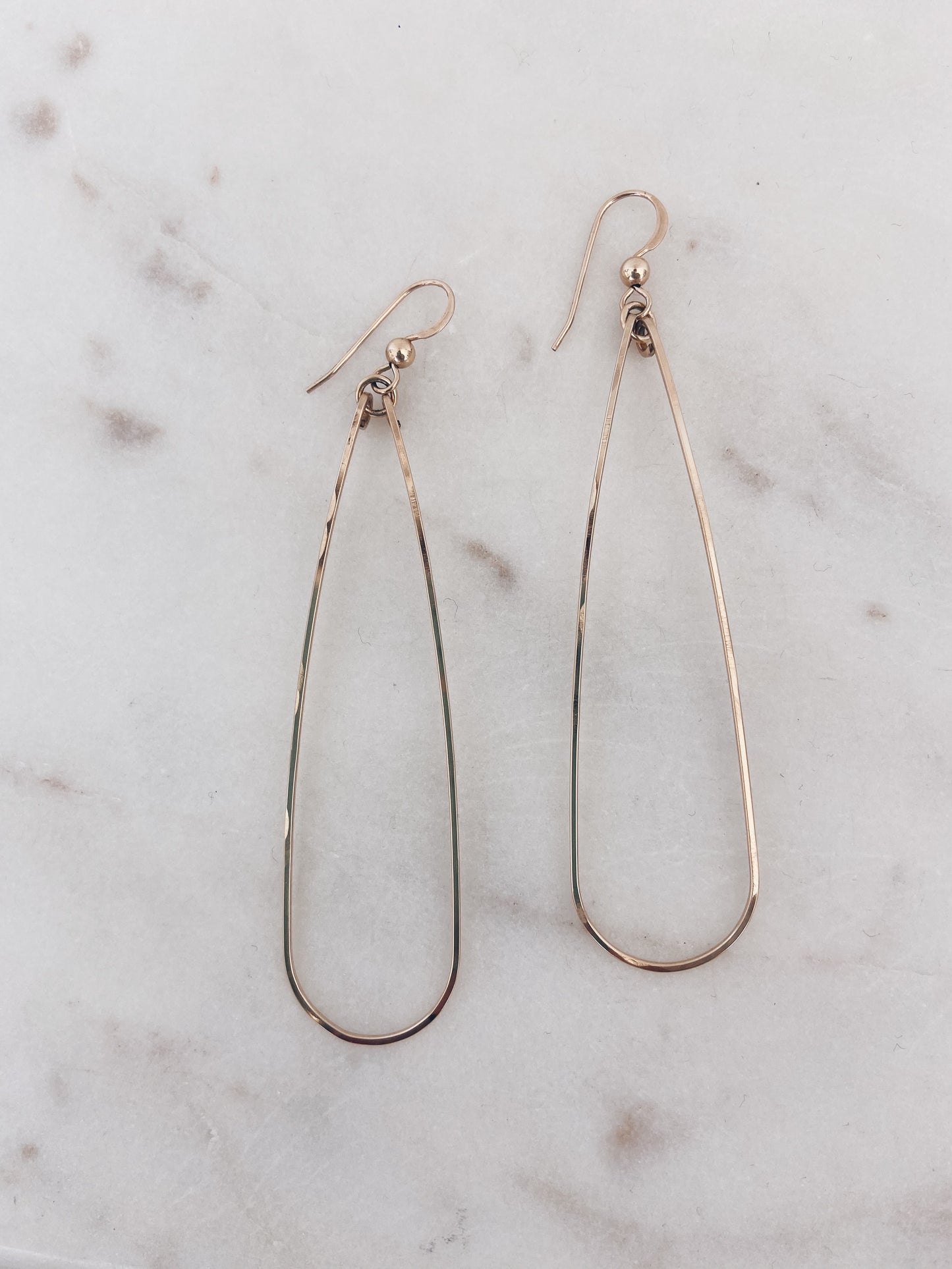 Skinny Teardrop Hoops