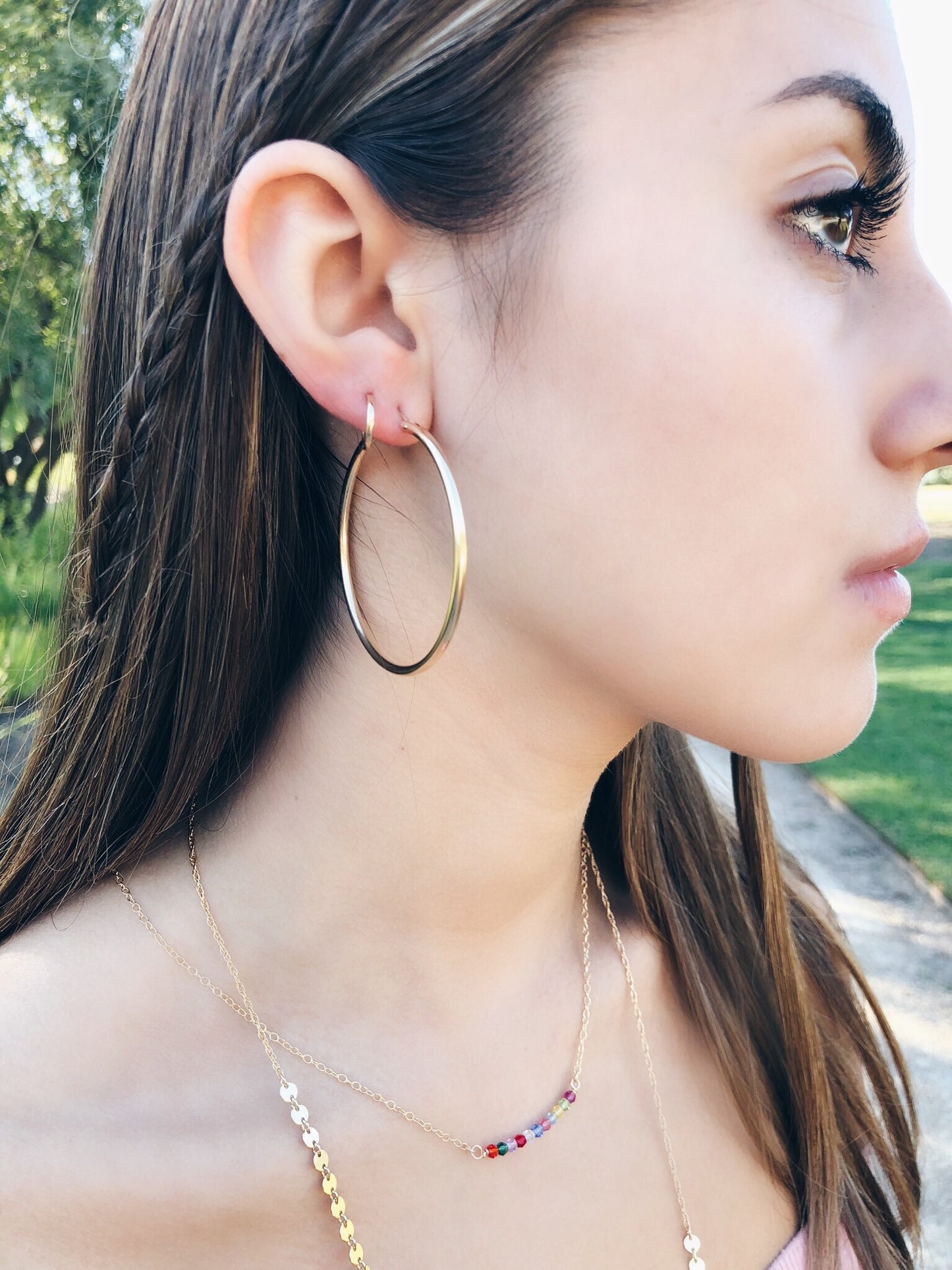 Extra Large Thin Hollow Hoops