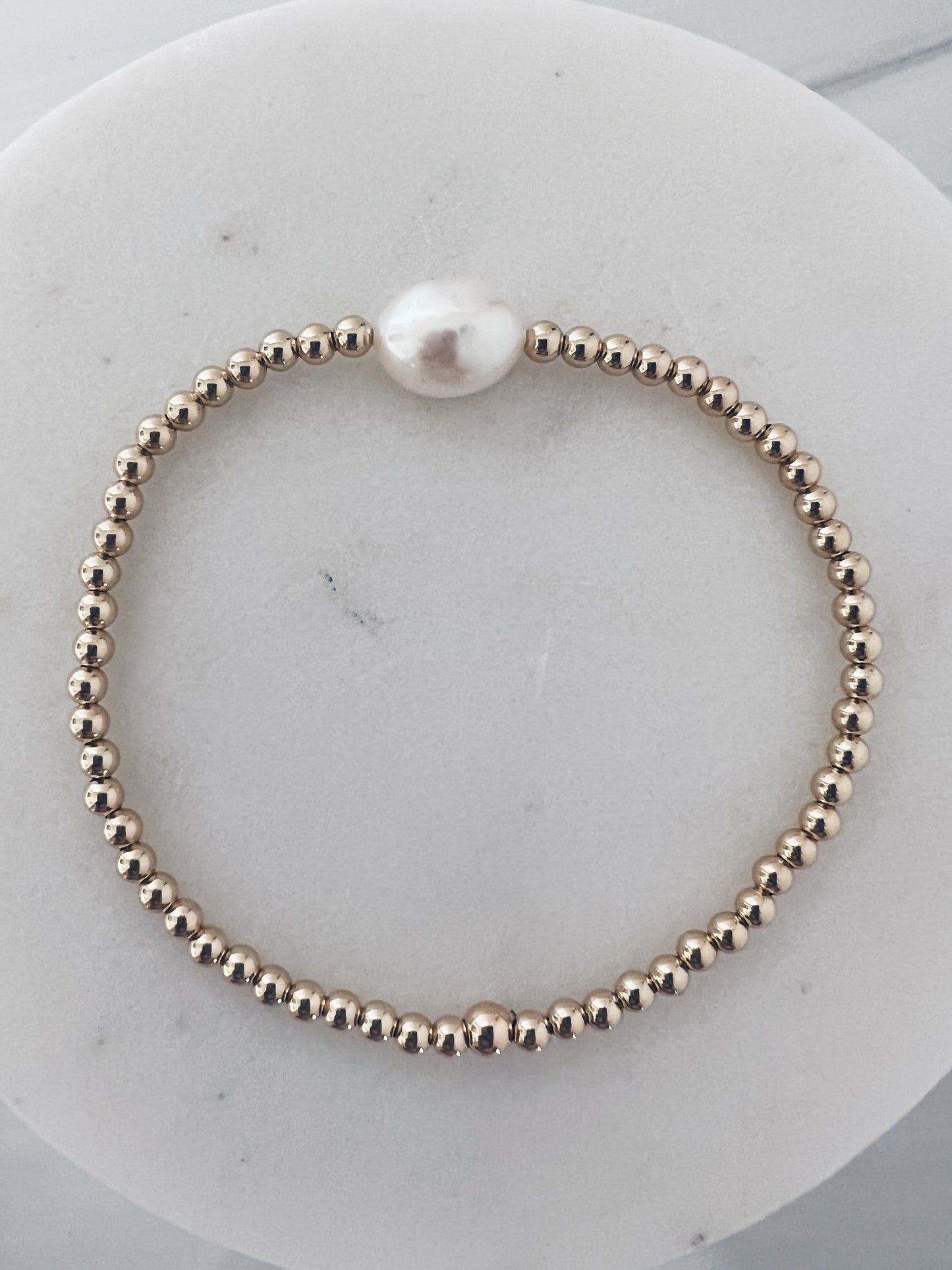 14k Gold Filled Baroque Pearl Bracelet