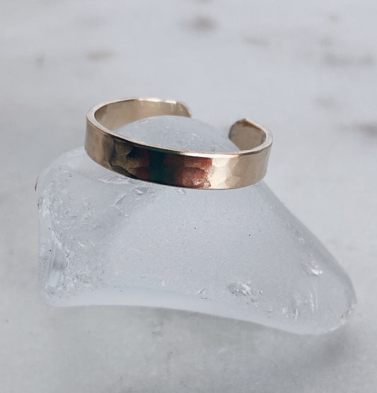 14k Gold Filled Wide Thin Band Ring
