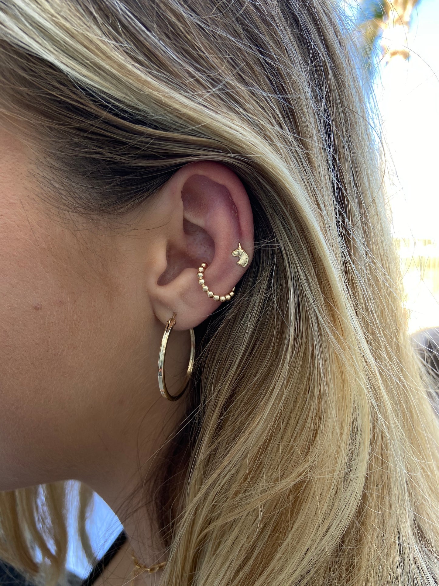 14k Gold Filled Beaded Ear Cuff