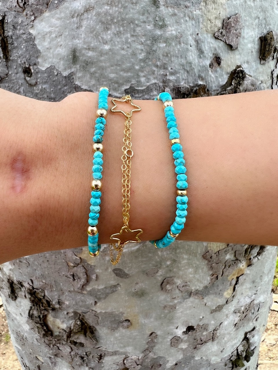 Turquoise & 14k Gold Filled Bracelet