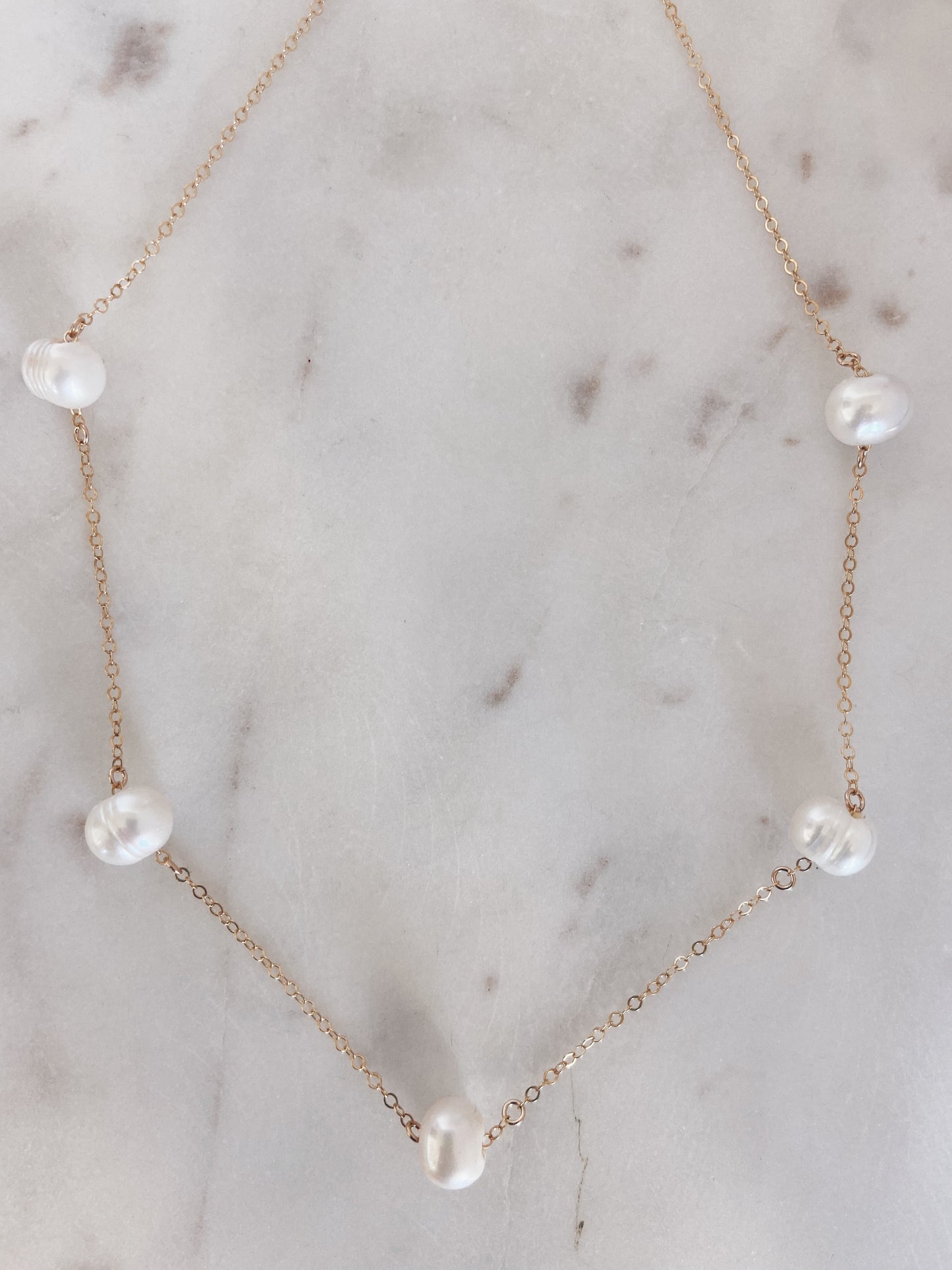 Pearl Station Choker Necklace