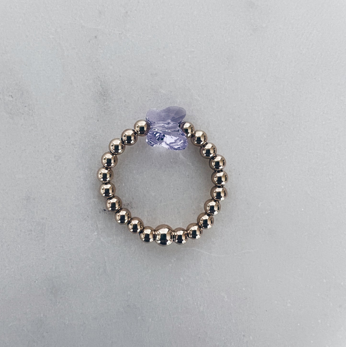 Crystal Butterfly Beaded Ring