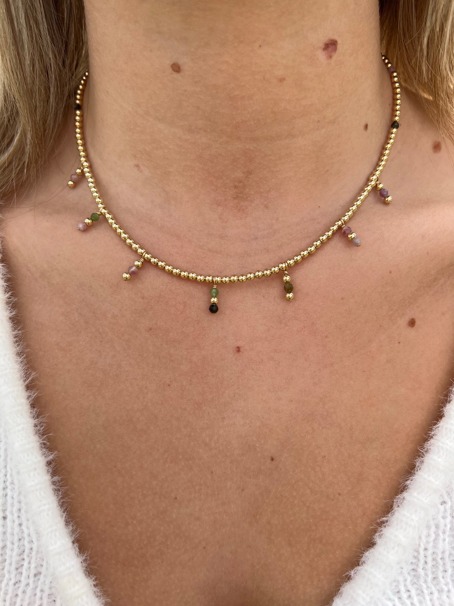 Beaded Dangles Choker Necklace + More Colors