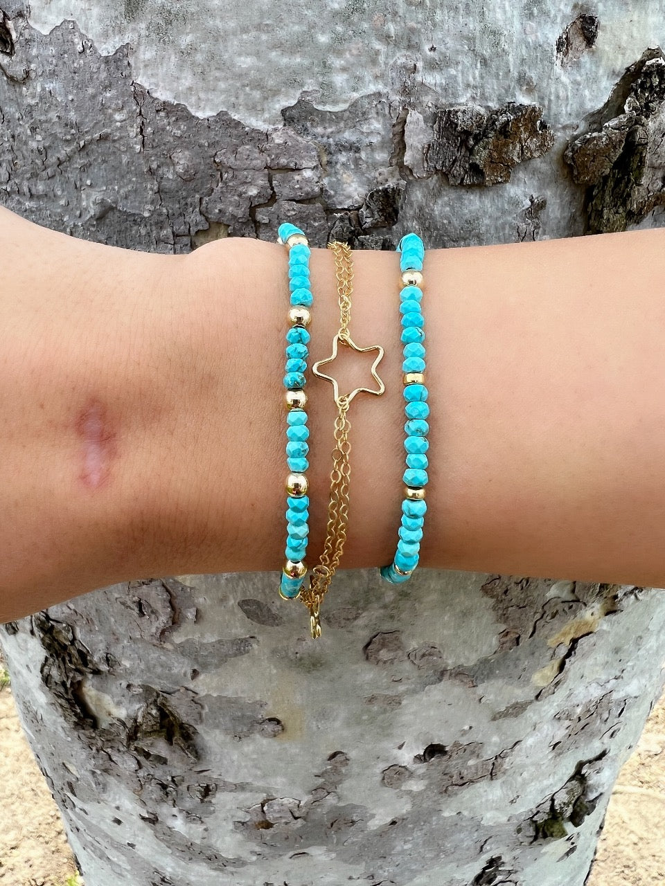 14k Gold Filled Heart Station Bracelet + More Options