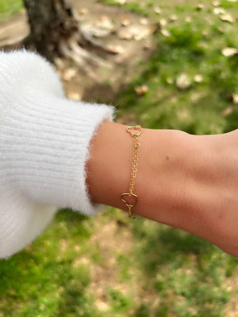 14k Gold Filled Heart Station Bracelet + More Options