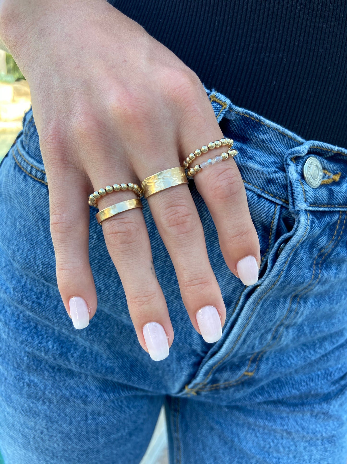 14k Gold Filled Wide Cigar Band Ring