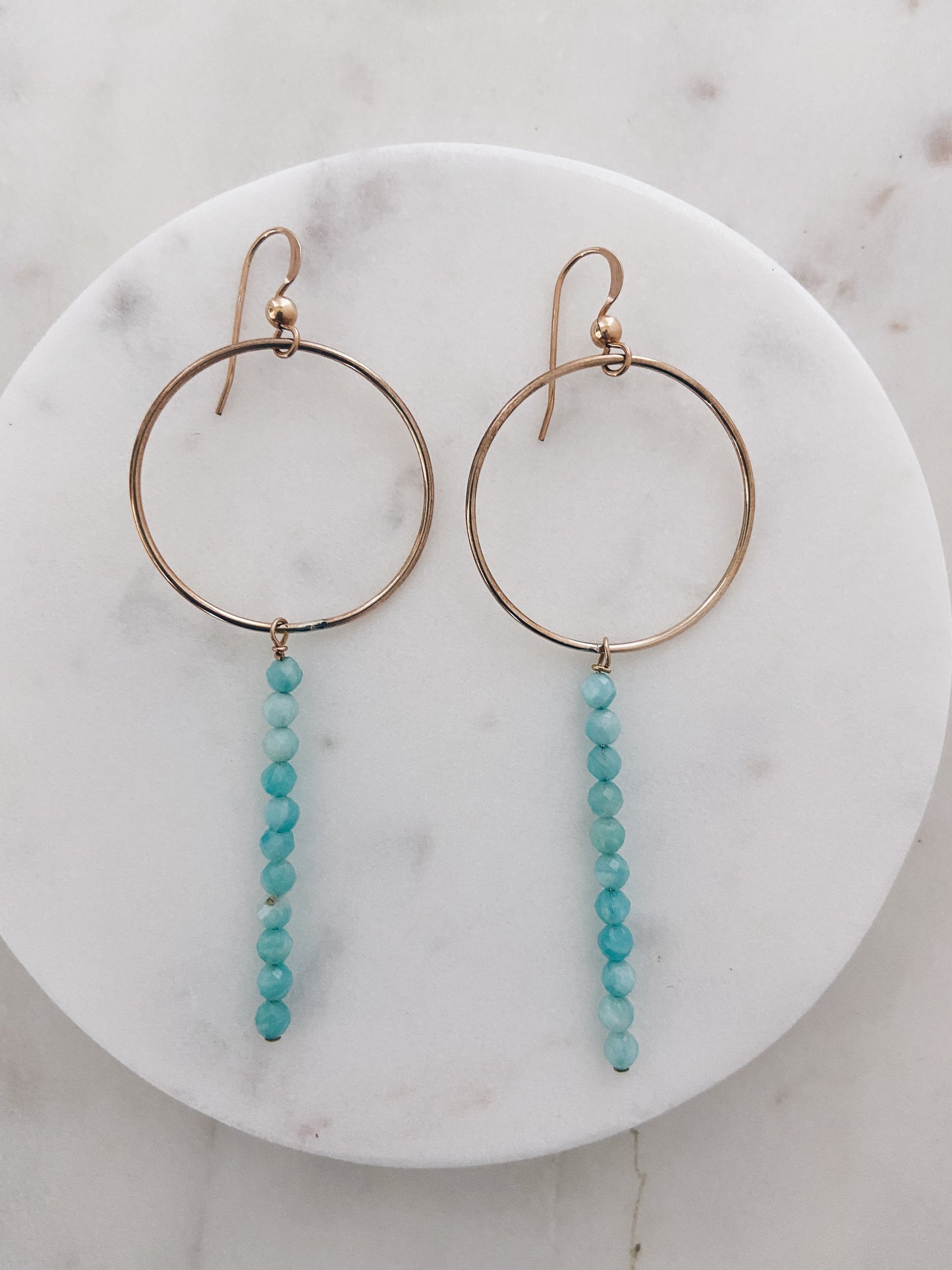 14k Gold Filled Amazonite Stick Earrings