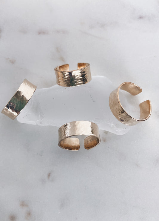 14k Gold Filled Wide Cigar Band Ring
