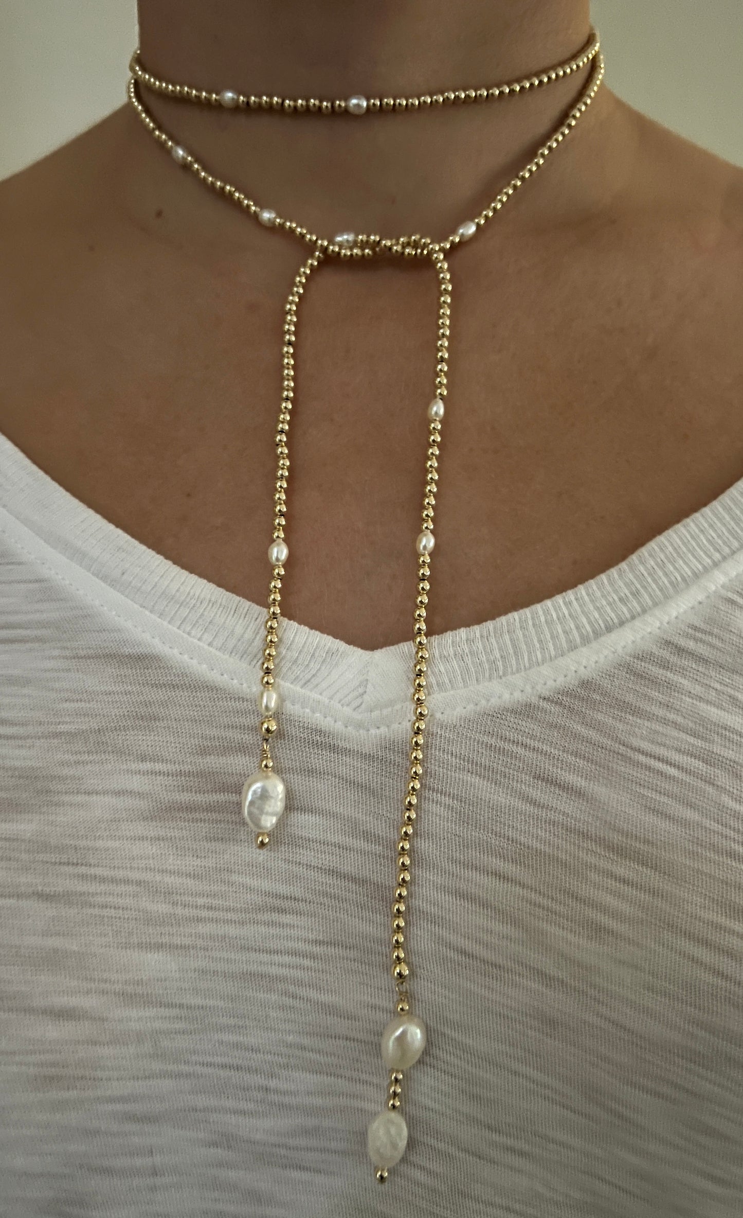 Gold Lariat Wrap Necklace - Wear 4+ more Ways