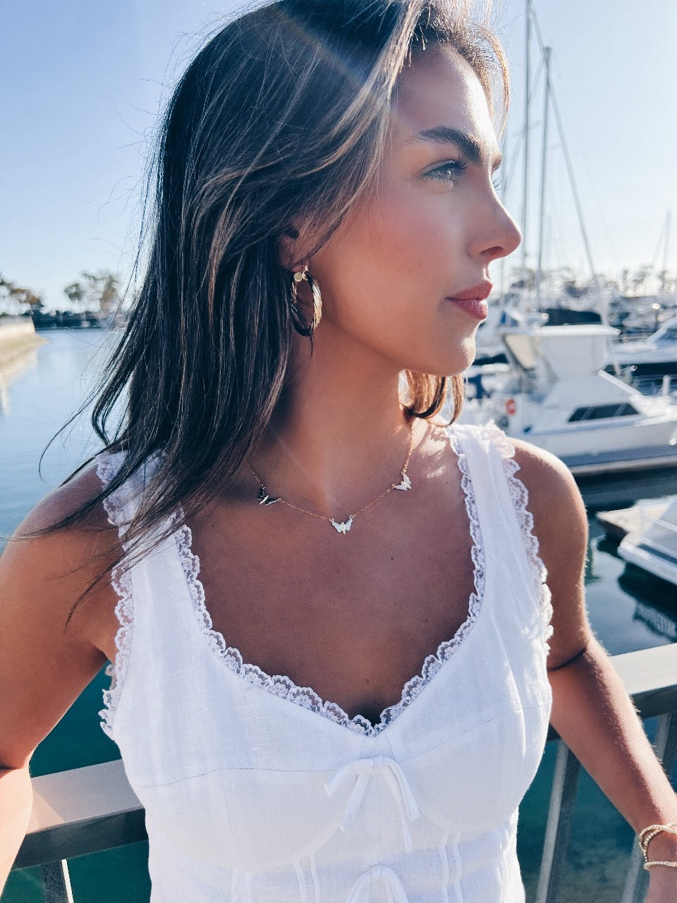 14k Gold Filled Trio Butterfly Necklace