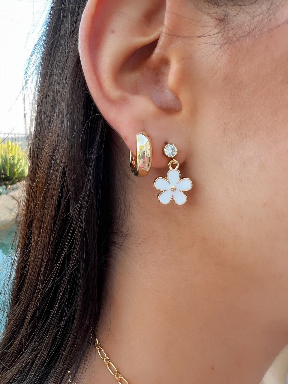 Enamel Daisy & CZ Earrings + More Colors