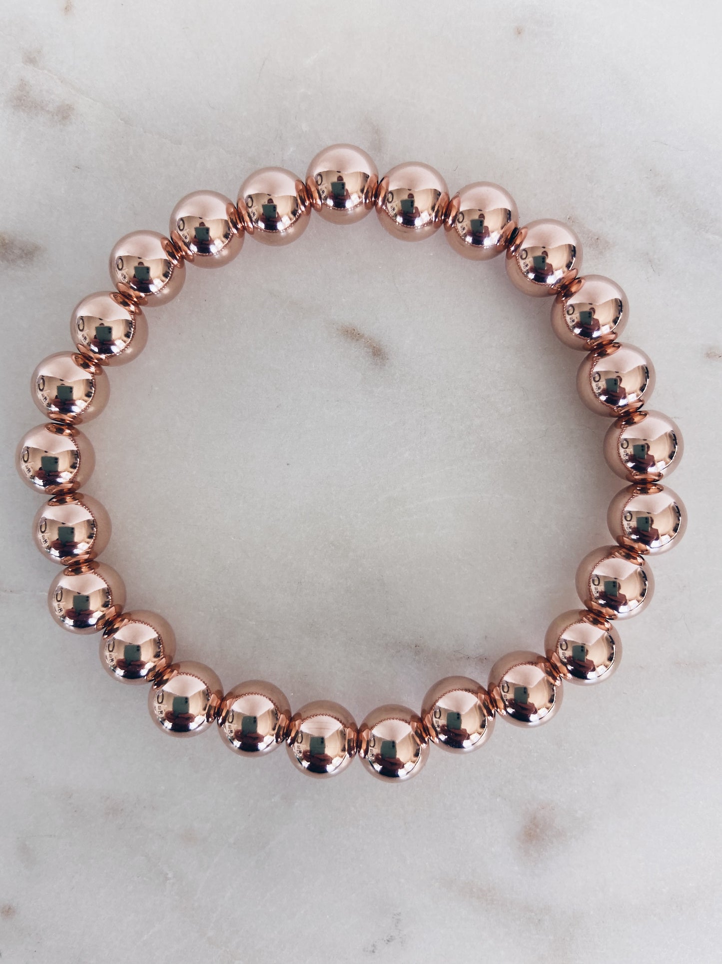 14k Rose Gold Filled Beaded Bracelet (+ bead sizes available)