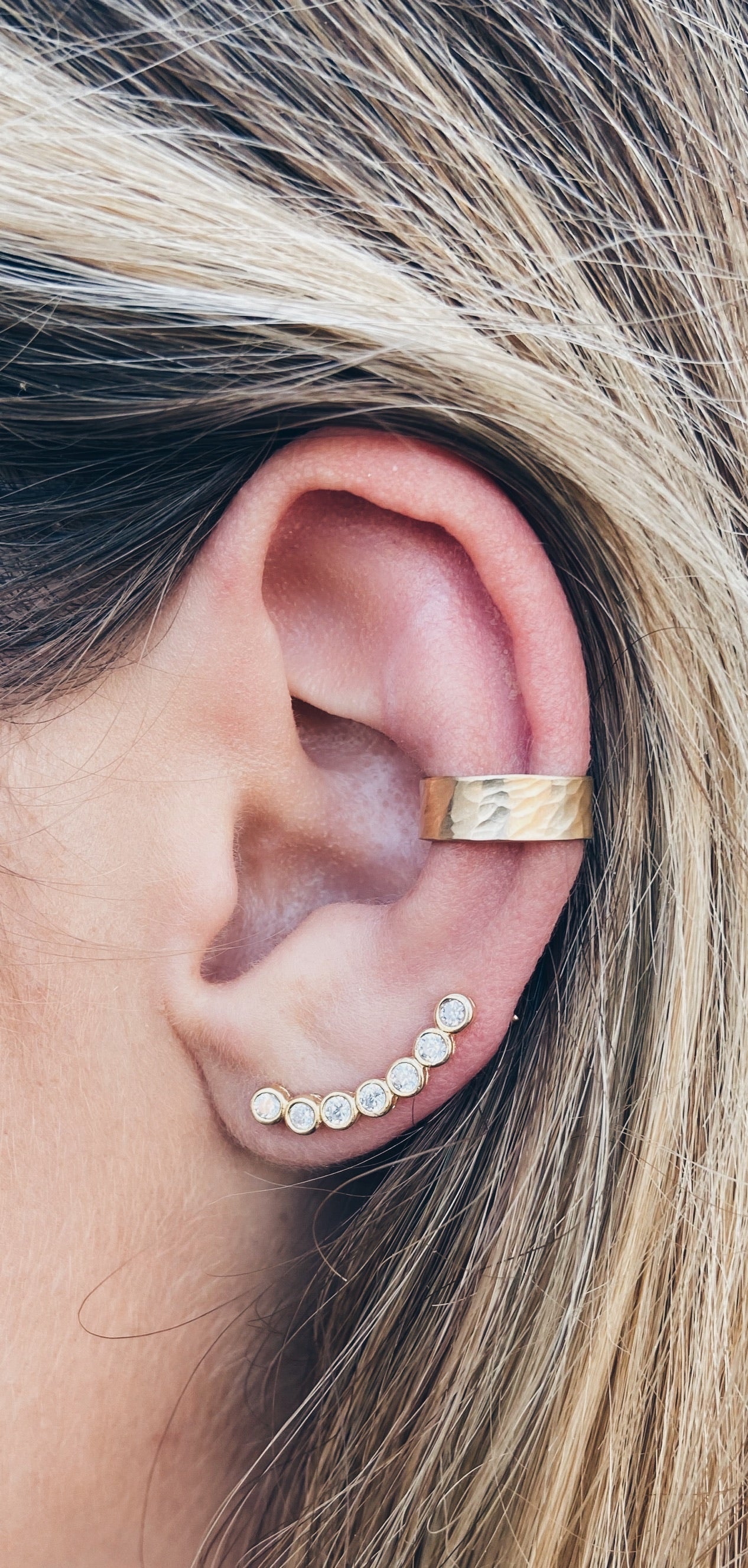 14k Gold Filled Hammered Ear Cuff