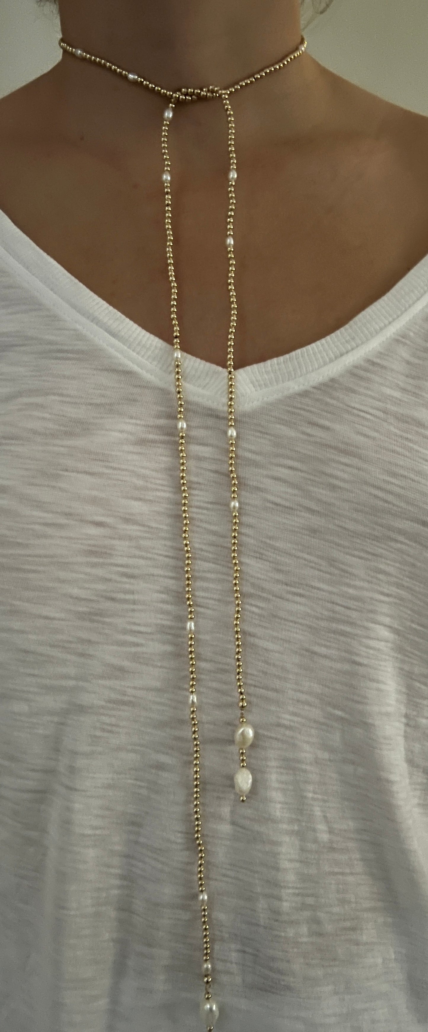 Gold Lariat Wrap Necklace - Wear 4+ more Ways