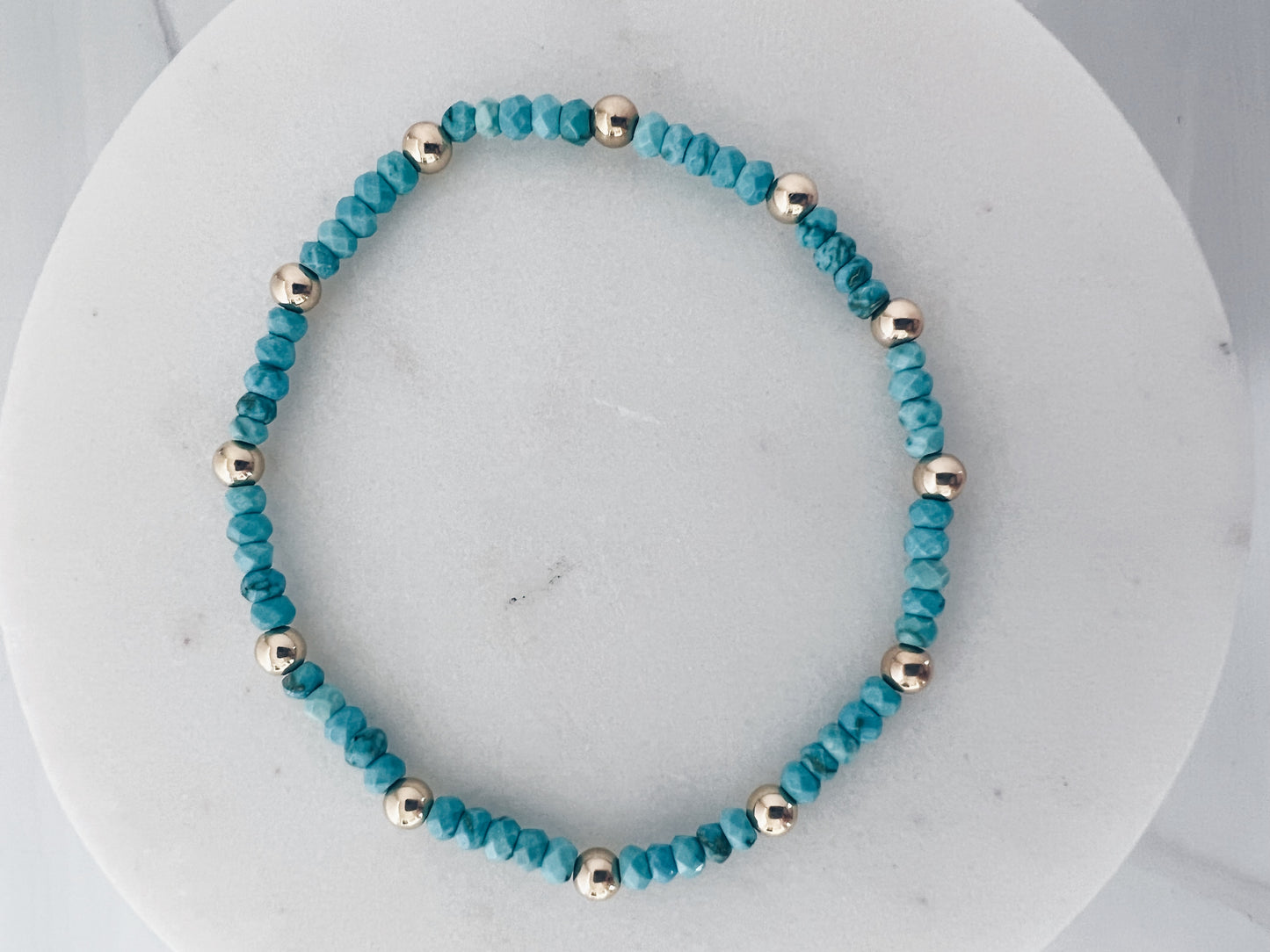 Turquoise & 14k Gold Filled Bracelet