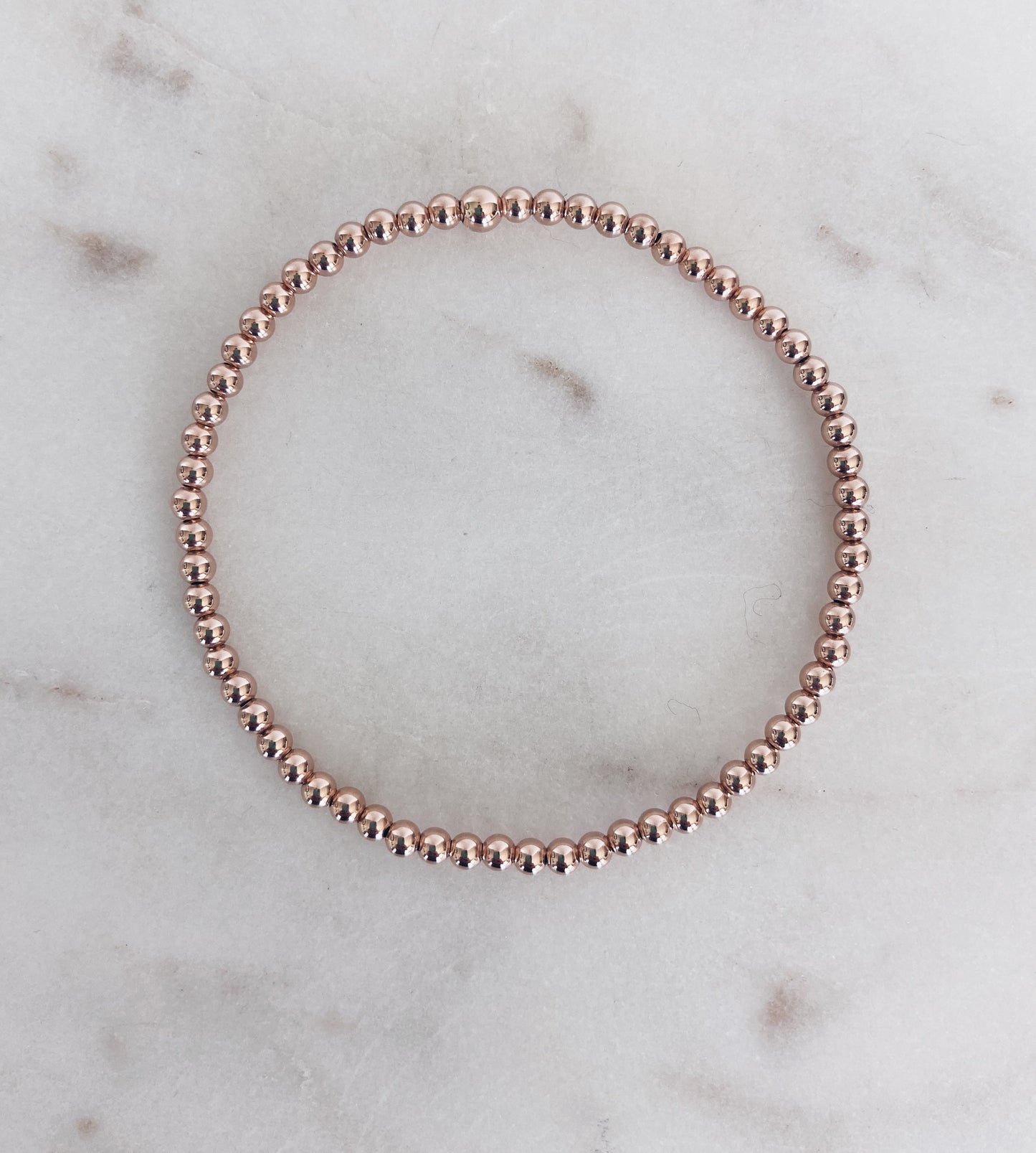 14k Rose Gold Filled Beaded Bracelet (+ bead sizes available)