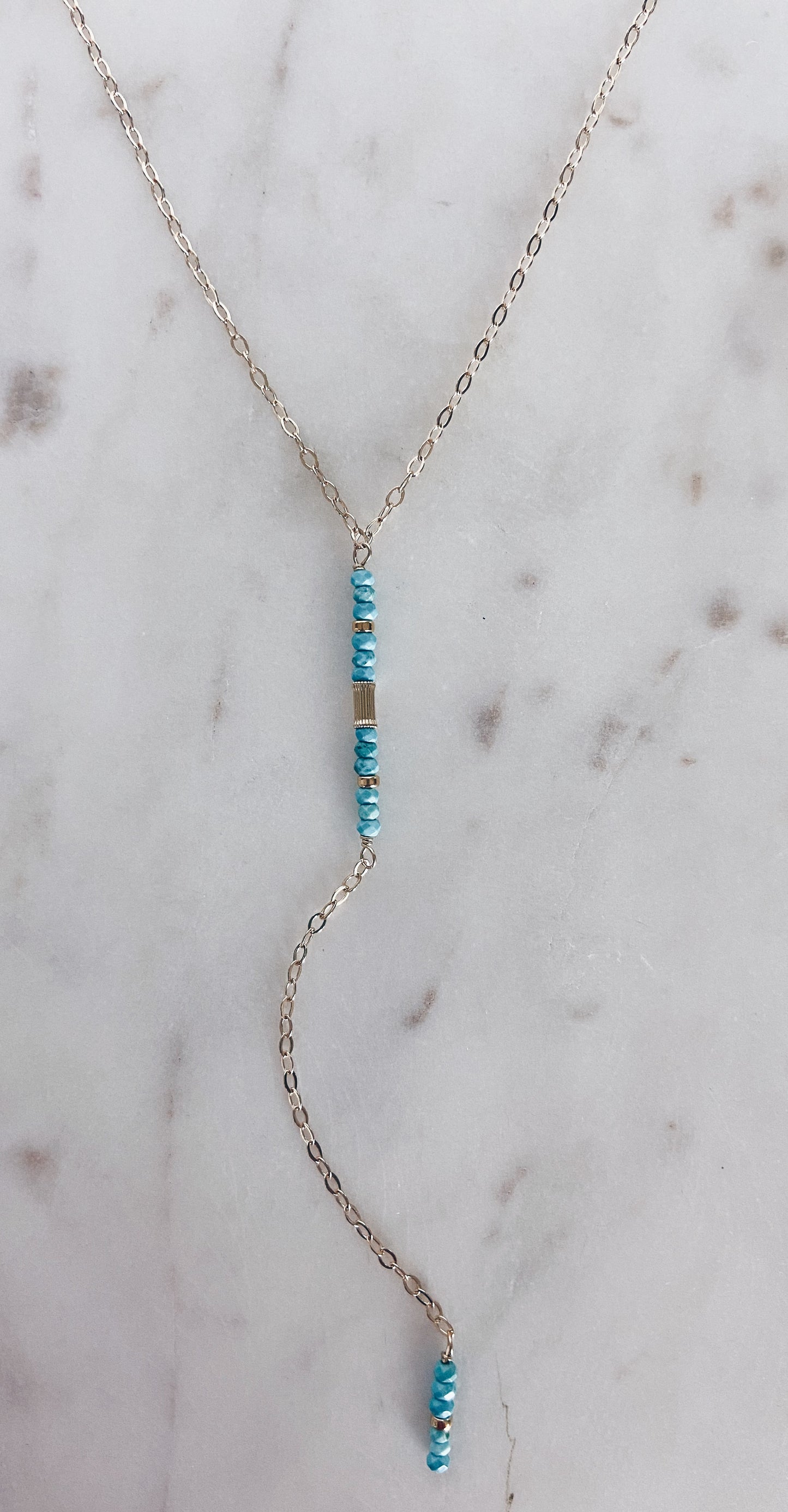 Turquoise Groovy Y Necklace