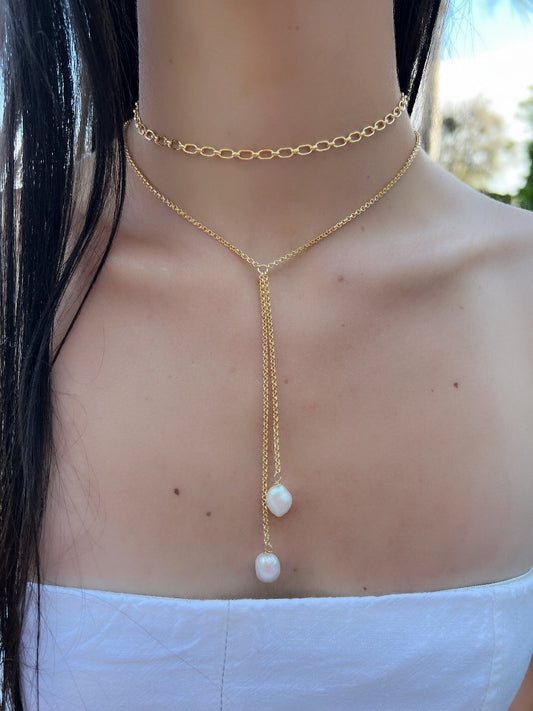 Baroque Pearl Y Necklace