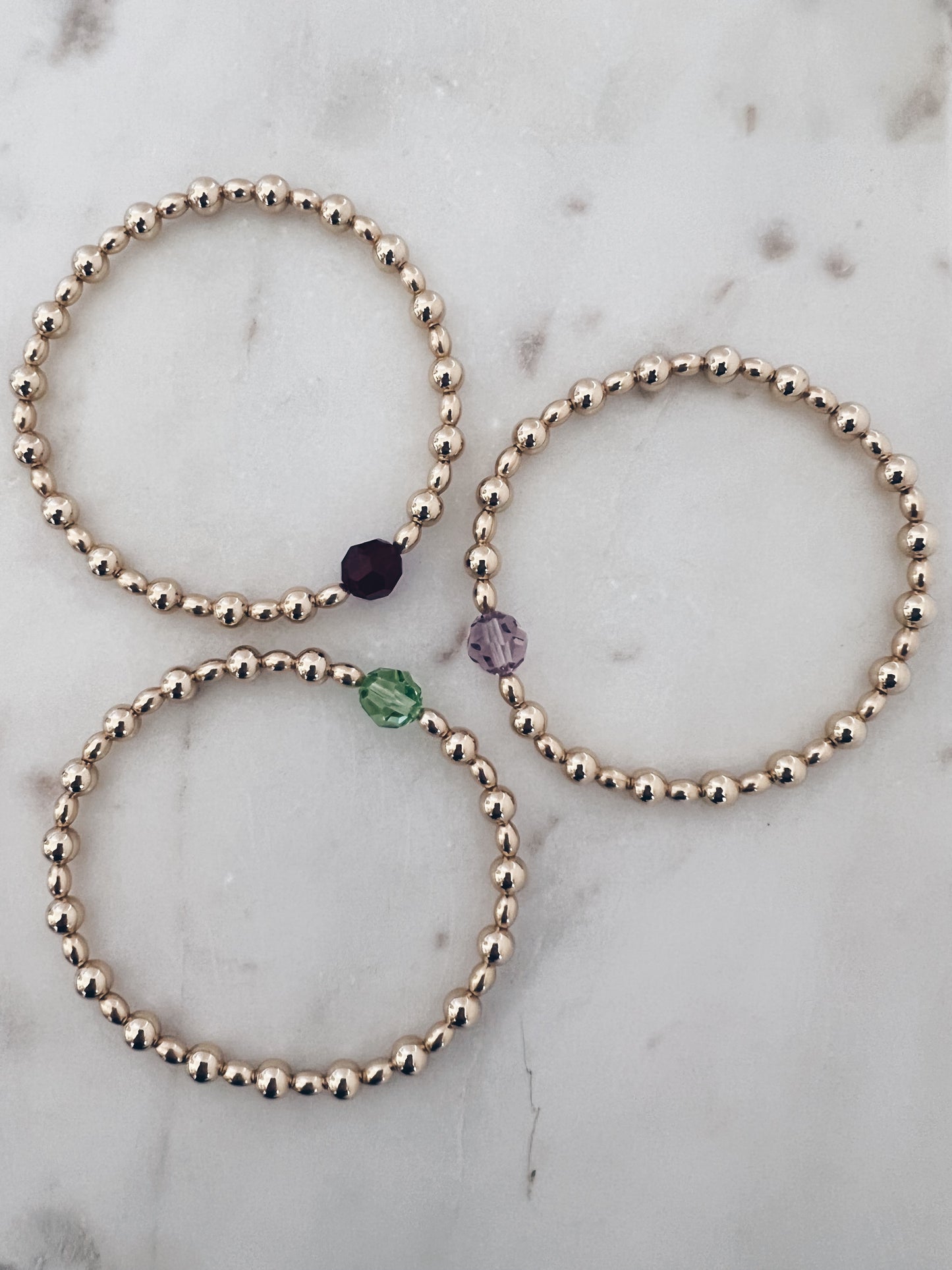 14k Gold Filled Crystal Birthstone Bracelet