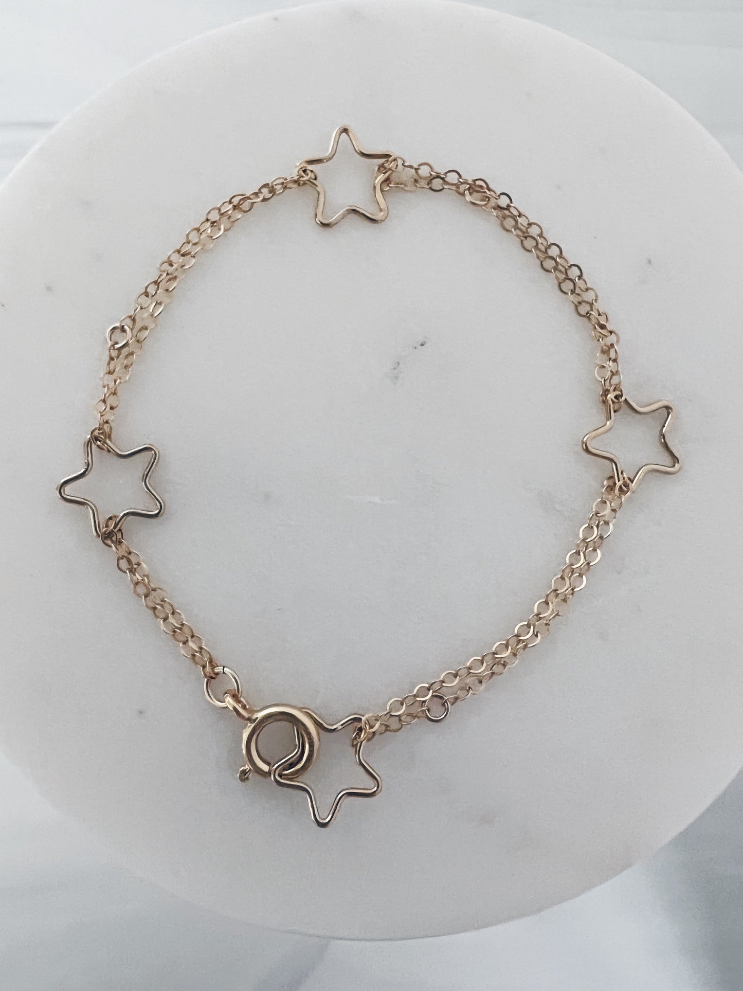 14k Gold Filled Heart Station Bracelet + More Options