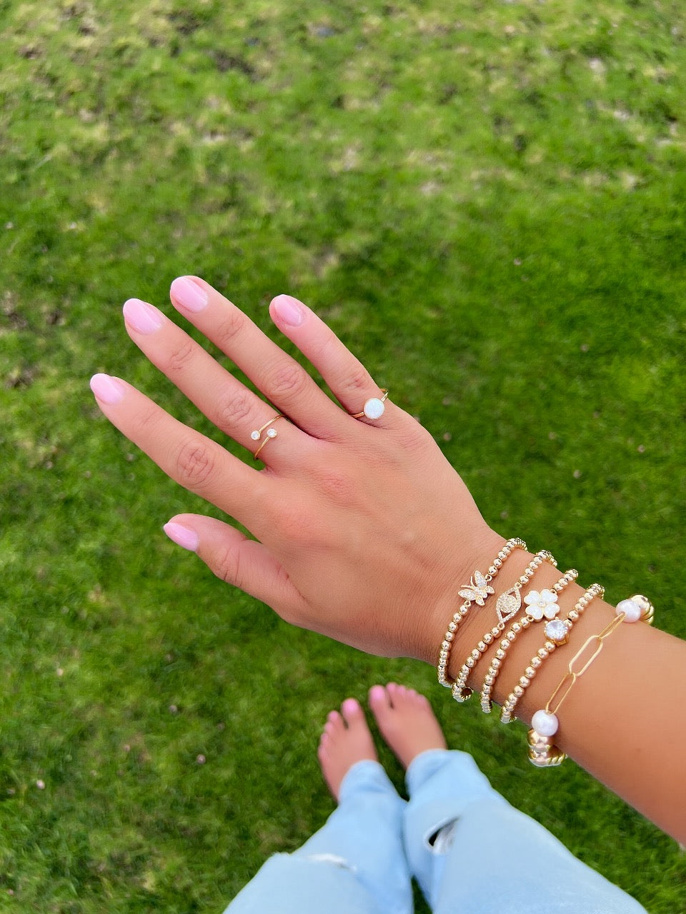 Solitaire CZ Beaded Bracelet