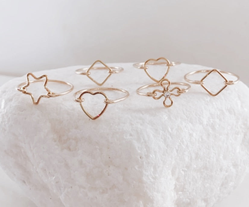14k Gold Filled Dainty Heart Ring