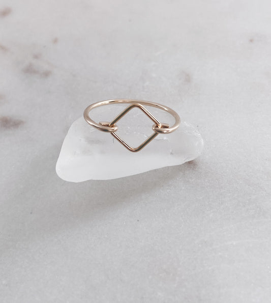 14k Gold Filled Dainty Geo Ring