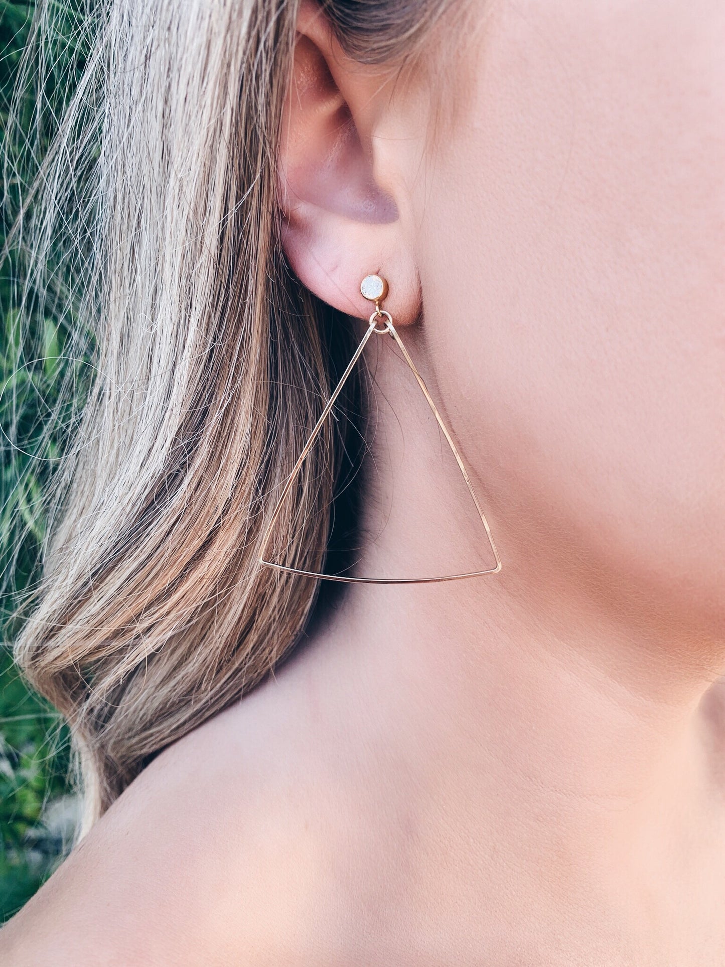 CZ Triangle Hoops