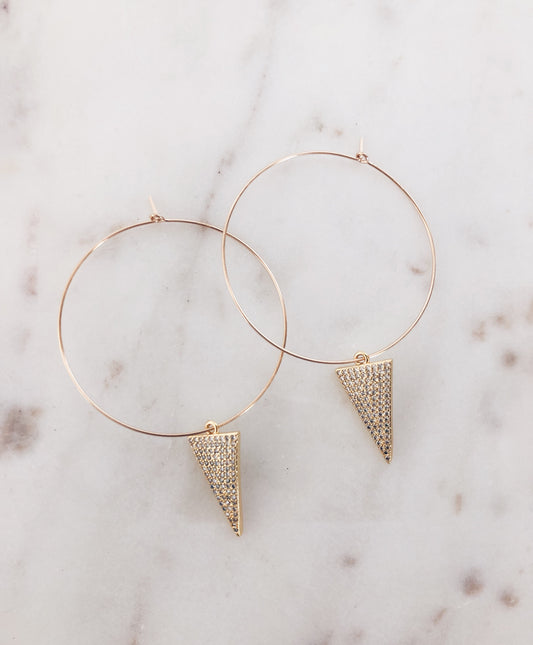 Pyramid CZ Hoops
