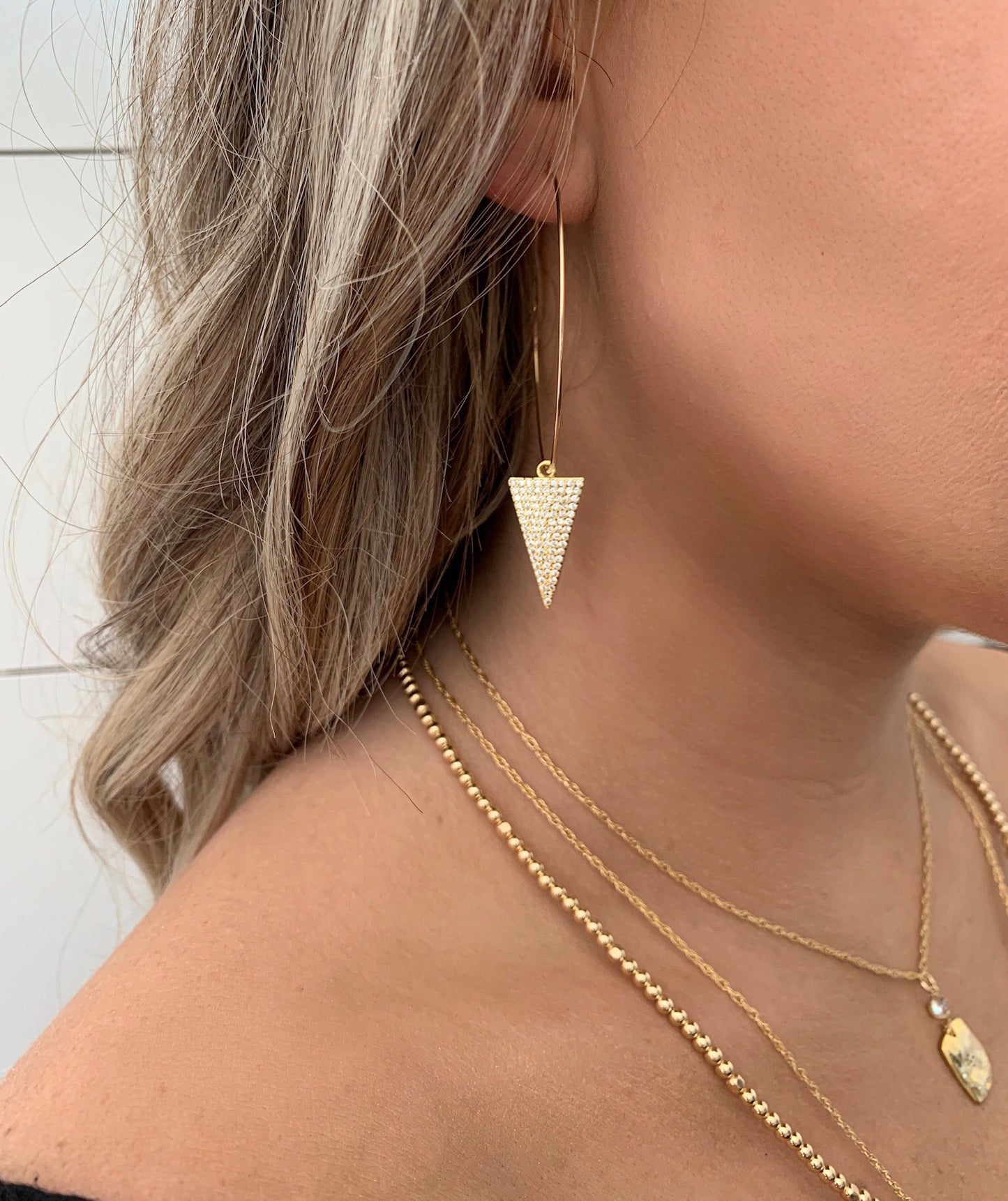 Pyramid CZ Hoops