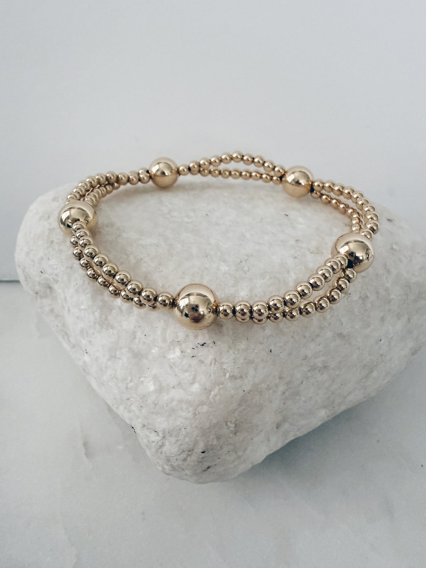 14k Gold Filled Double Layered Beaded Bracelet