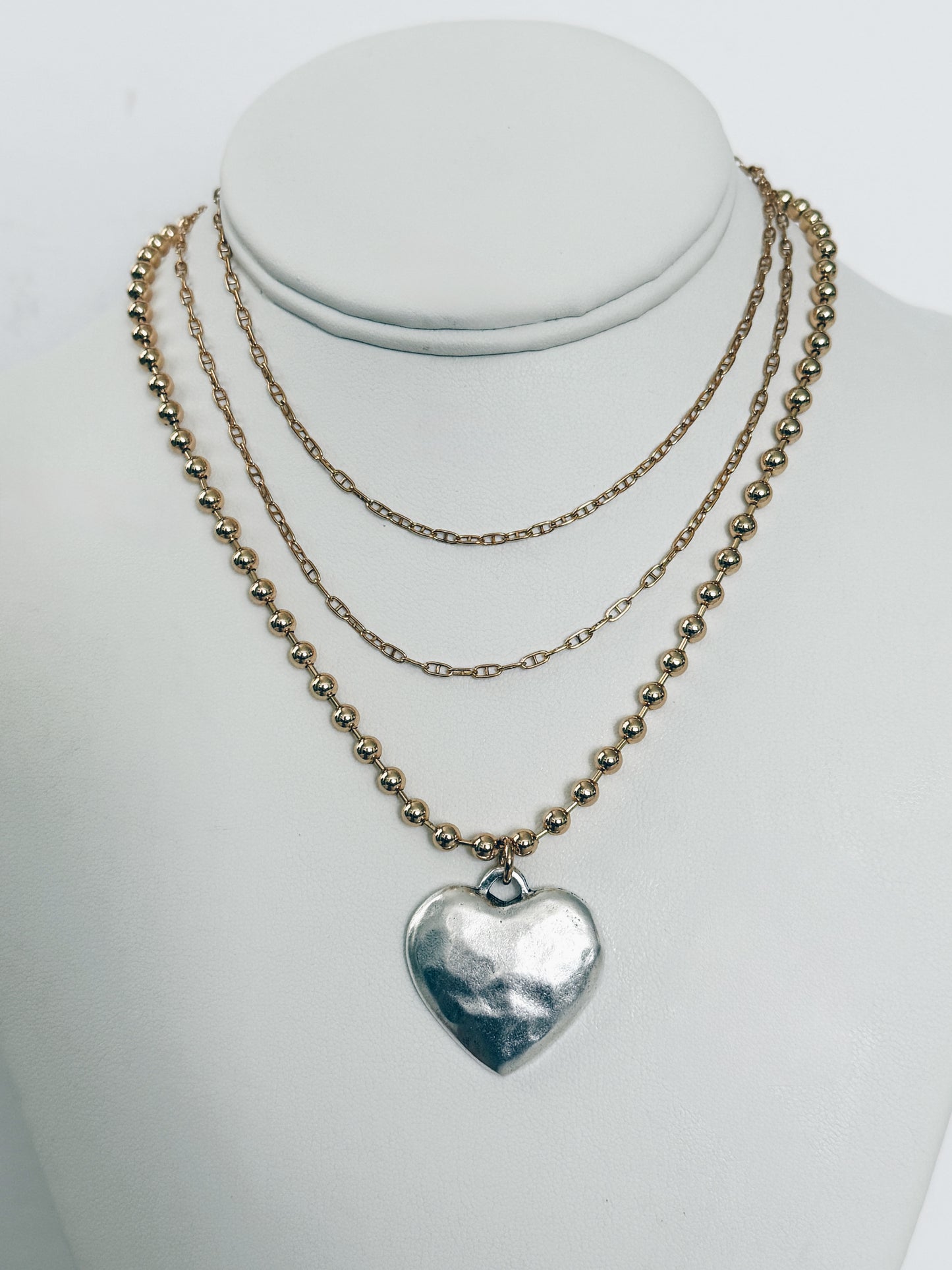 Gold Beaded Heart Necklace + More Options