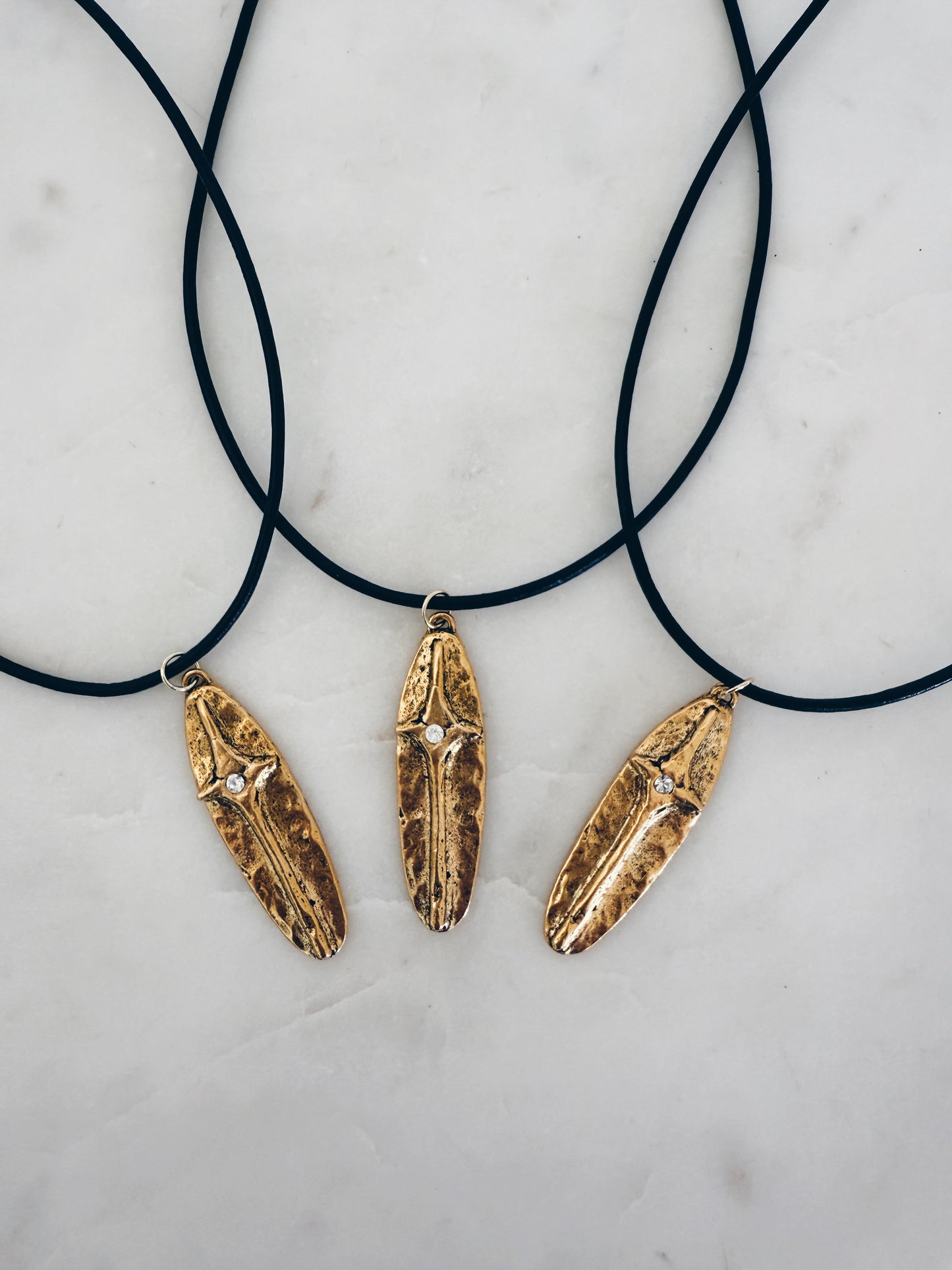 Espresso Leather Cord Choker Gold Cross Oval Pendant