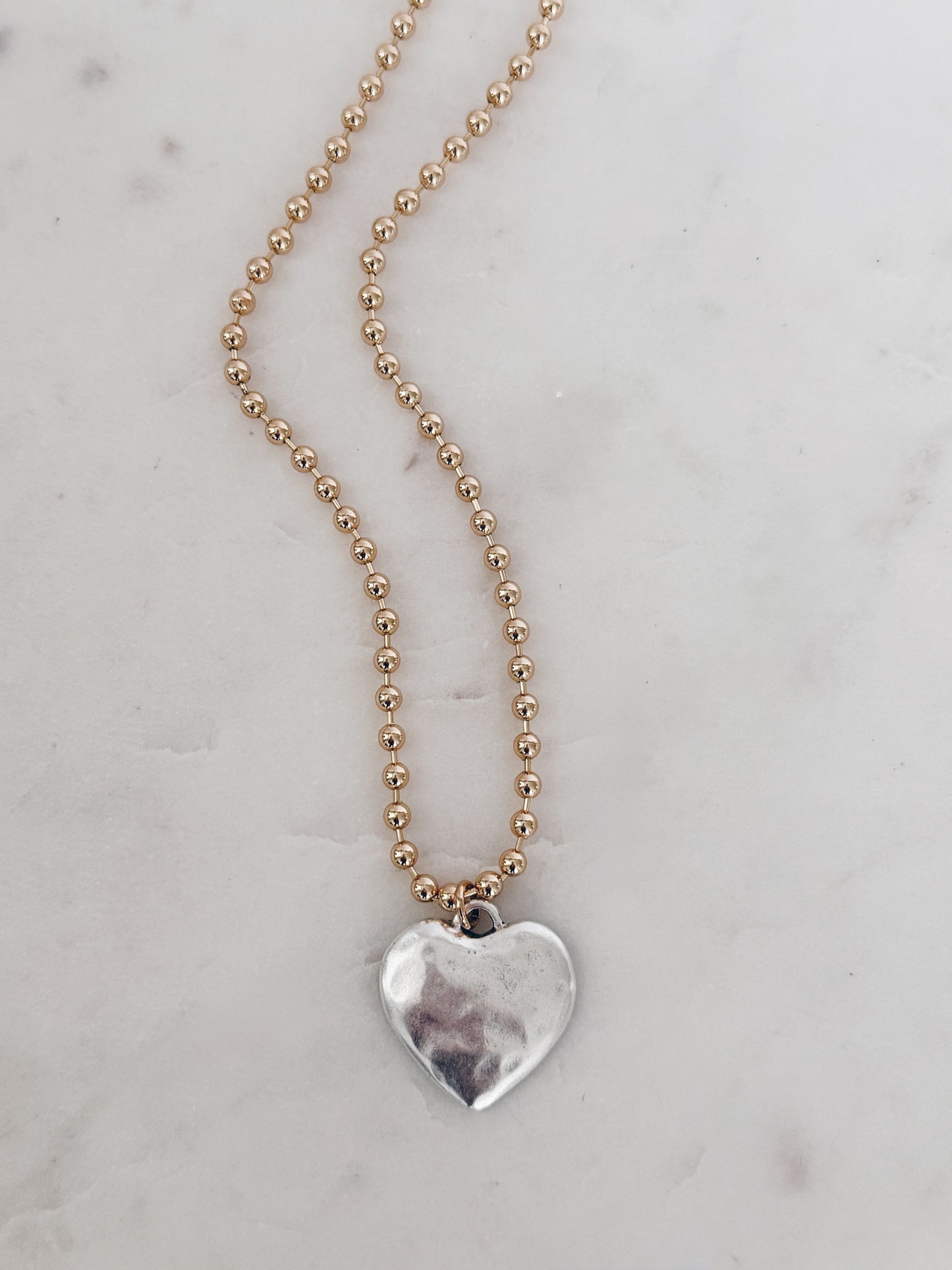 Gold Beaded Heart Necklace + More Options