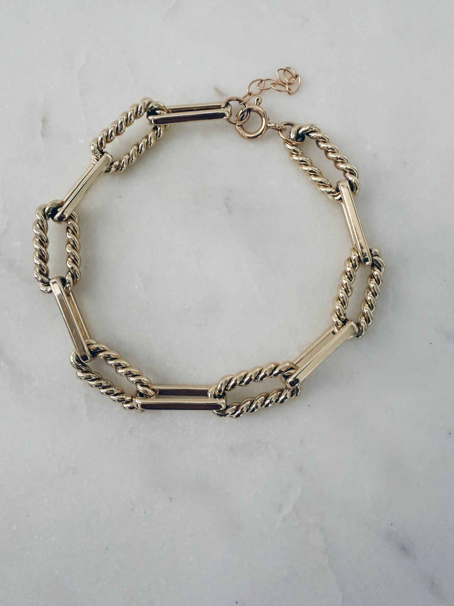 Gold Chunky Textured Chain Bracelet