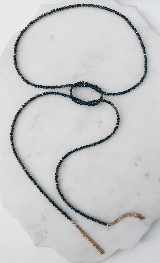 Smokey Quartz Lariat Wrap Necklace - Wear 4+ more Ways