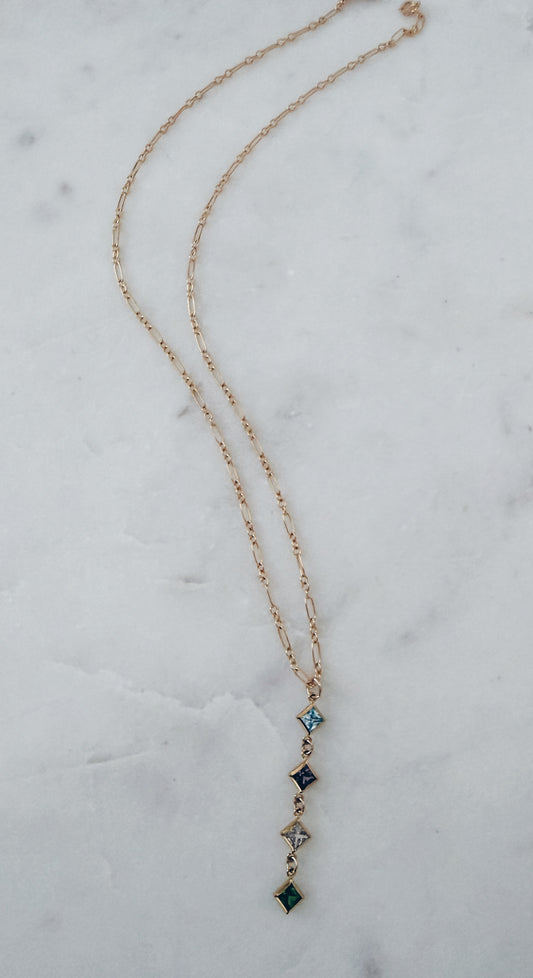 14k Gold Filled Geo Birthstone Bracelet