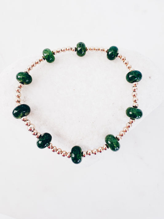 14k Gold Filled Beaded Gemstone Bracelet + More Colors