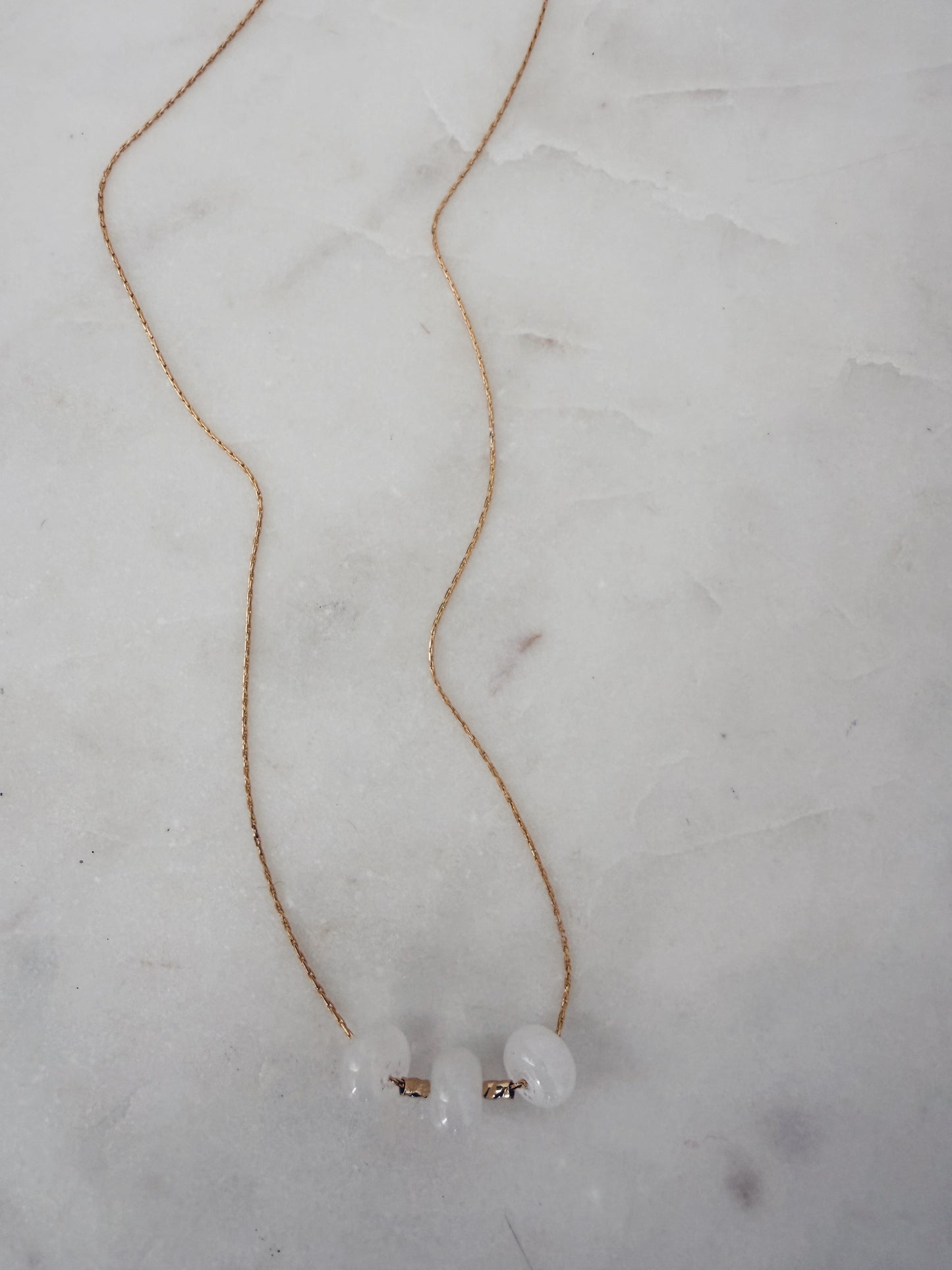 14k Gold Filled Dainty Silk Chain Necklace w/Gemstones + More Options