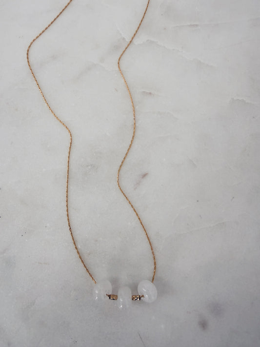 14k Gold Filled Dainty Silk Chain Necklace w/Gemstones + More Options