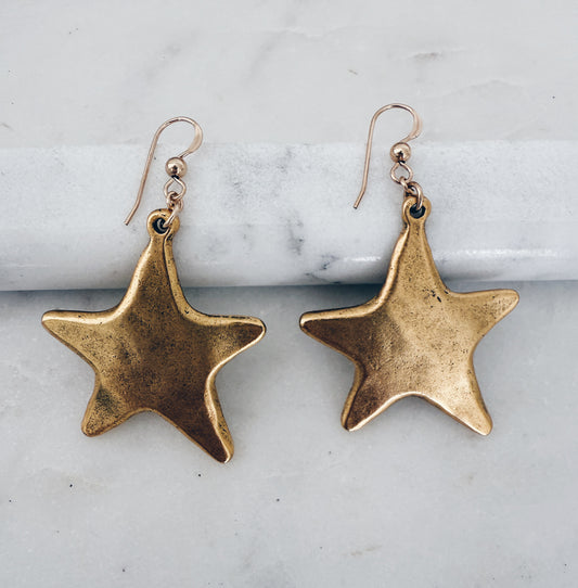 Gold Super Star Earrings
