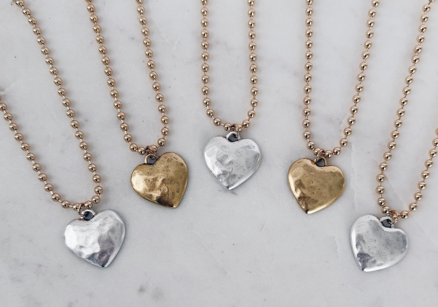 Gold Beaded Heart Necklace + More Options